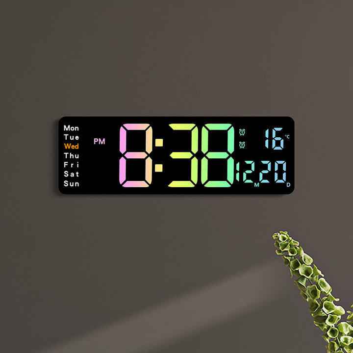 Digital Multifunktionswecker mit mehrfarbigem LED-Display und Temperaturanzeige Kalsten