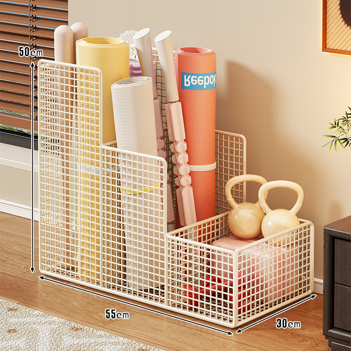 Vertical Mesh Multi-Compartment Fitness Mat and Equipment Organizer