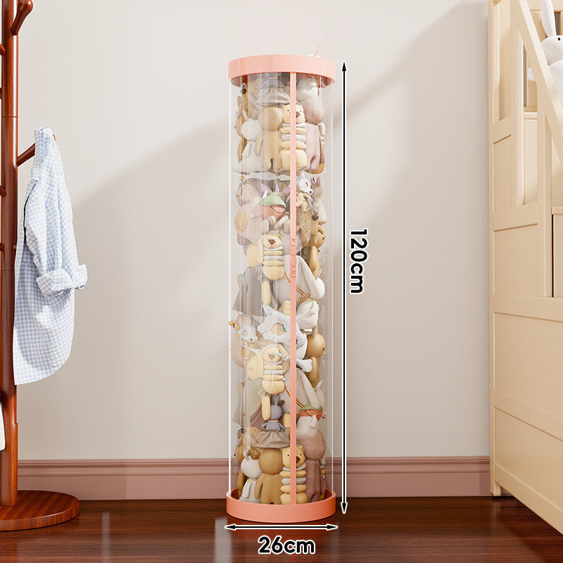 Vertical Transparent Plush Toy Storage Cylinder Organizer