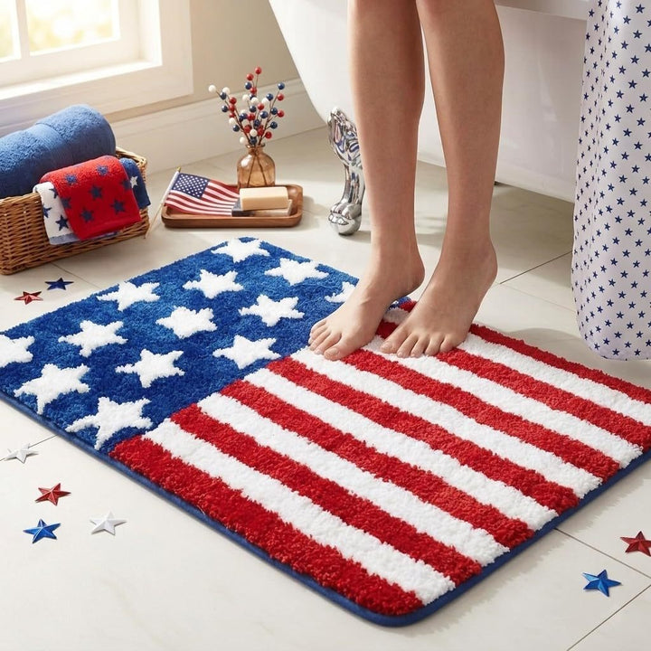 Patriotic Themed Bath Mat Kalsten