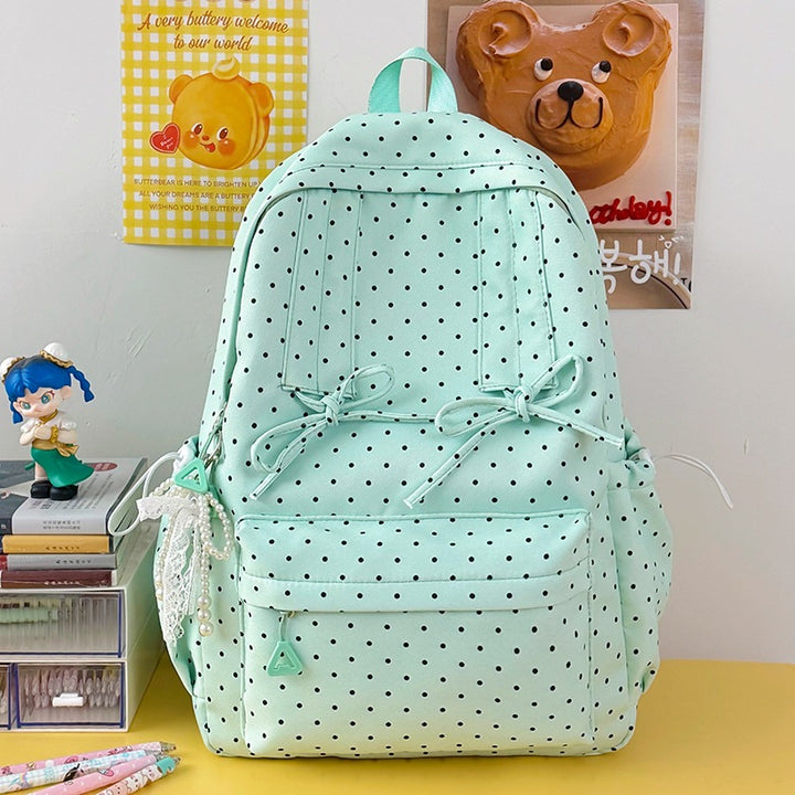 Stylish Polka Dot Patterned School Backpack Kalsten