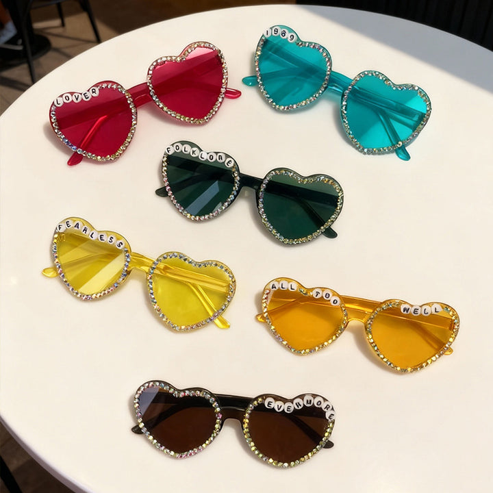 Heart-Shaped Rhinestone-Embellished Sunglasses Kalsten 1787141205
