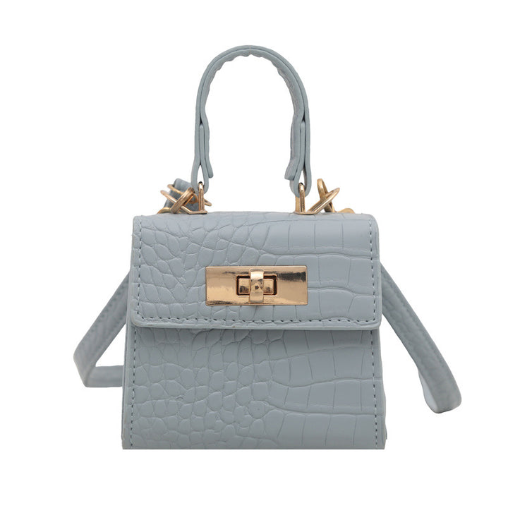 Elegant Croc-Embossed Handheld Satchel