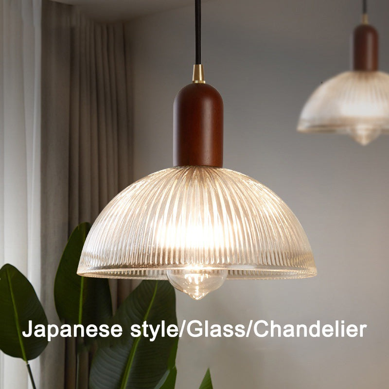 Modern Ribbed Glass Pendant Light