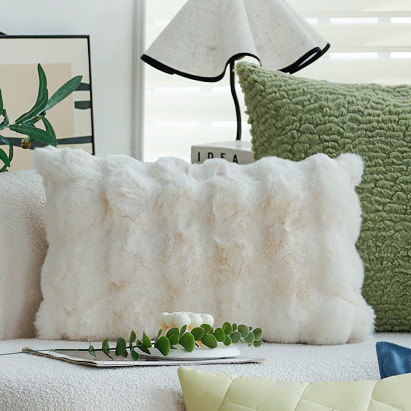 Square pillowcase with herringbone pattern and piped seam Kalsten