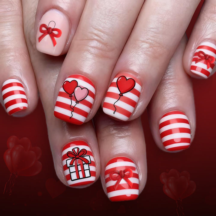 Festive Heart and Balloon Nail Art Set Kalsten
