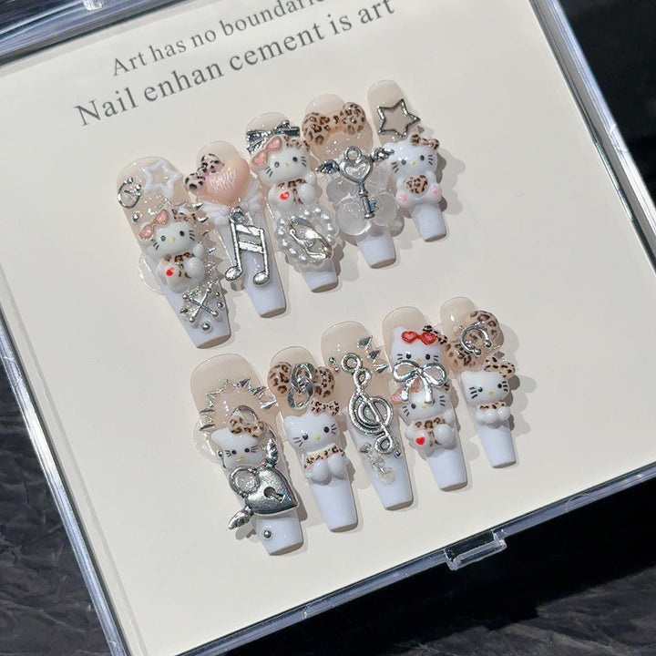 Whimsical Cartoon-Inspired 3D Nail Art Set