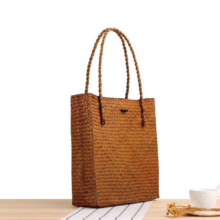Hand-knotted tote bag made of natural wicker Kalsten