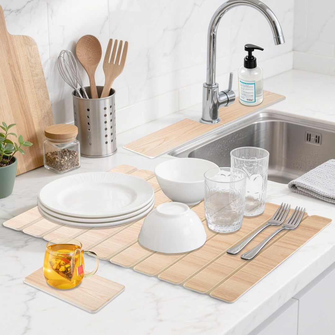 Elegant Wooden Slatted Bathroom Mat