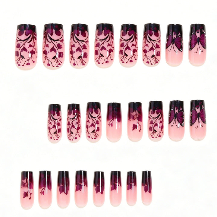 Elegant Butterfly Floral Nail Art Tips Kalsten
