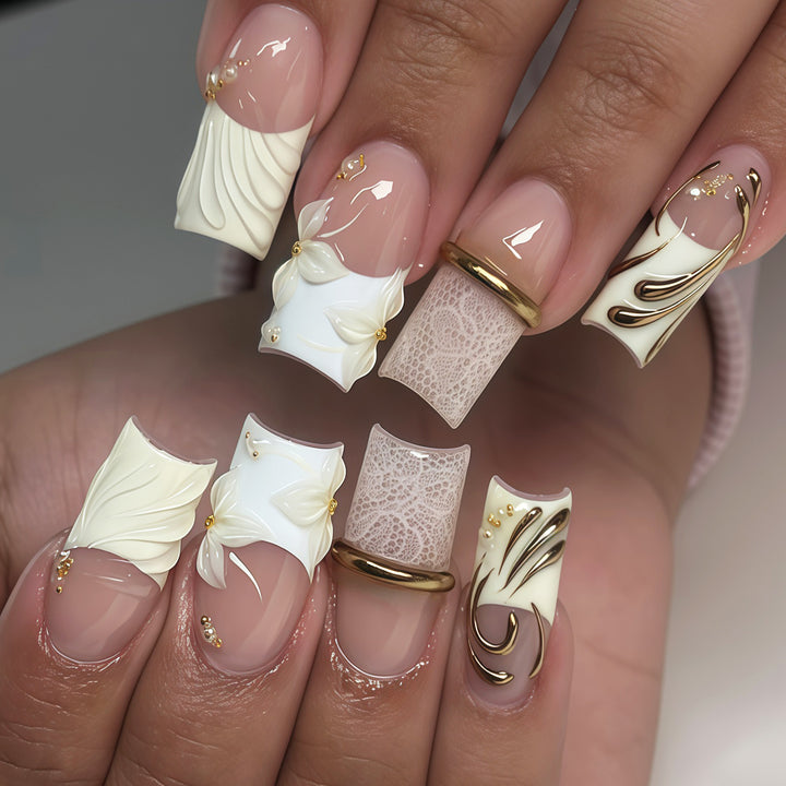 Elegant Decorative Press-On Nail Tips Kalsten