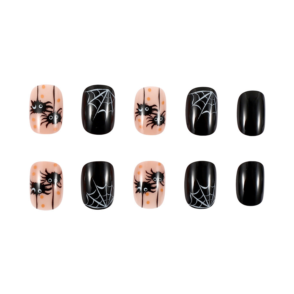 Halloween Themed Spider and Web Nail Art Kalsten