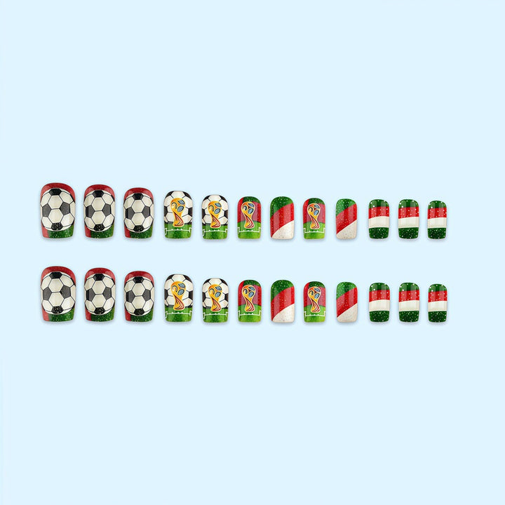 Artificail nails with soccer theme Kalsten