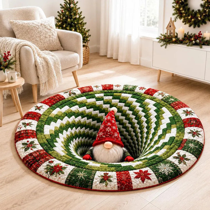 Round Holiday-Themed Area Rug