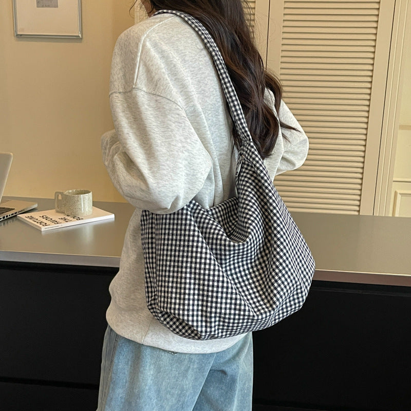 Checkered Pattern Shoulder
