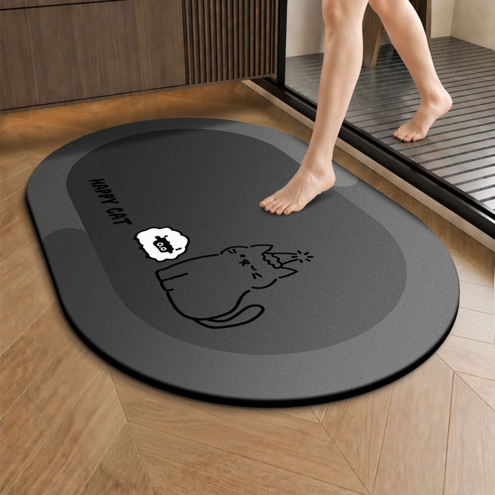 Funny Cartoon Cat-Themed Anti-Slip Bath Mat