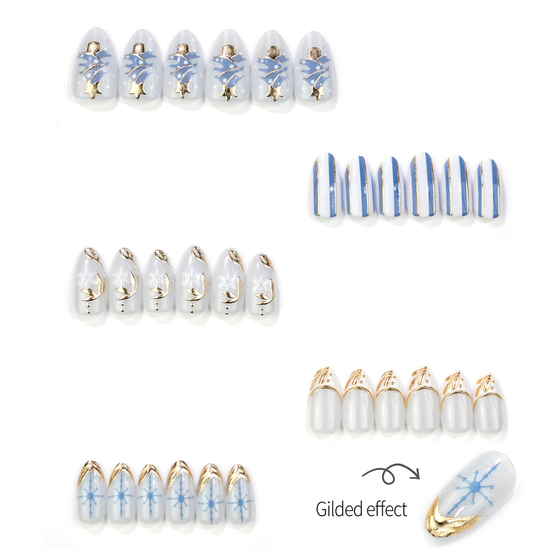 Festive Decorative Press-On Nail Art Set