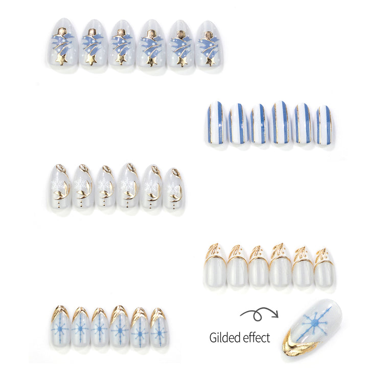 Festive Decorative Press-On Nail Art Set