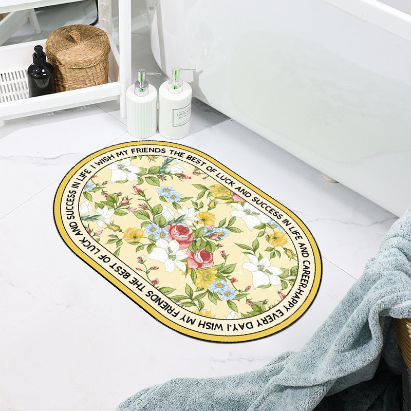 Inspirational Floral Bath Mat Kalsten