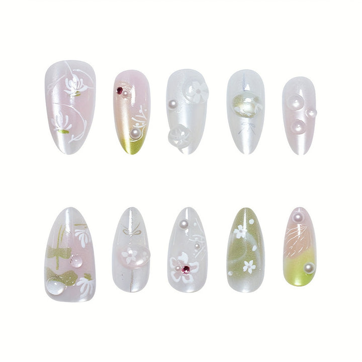 Floral Elegance Press-On Nail Set Kalsten