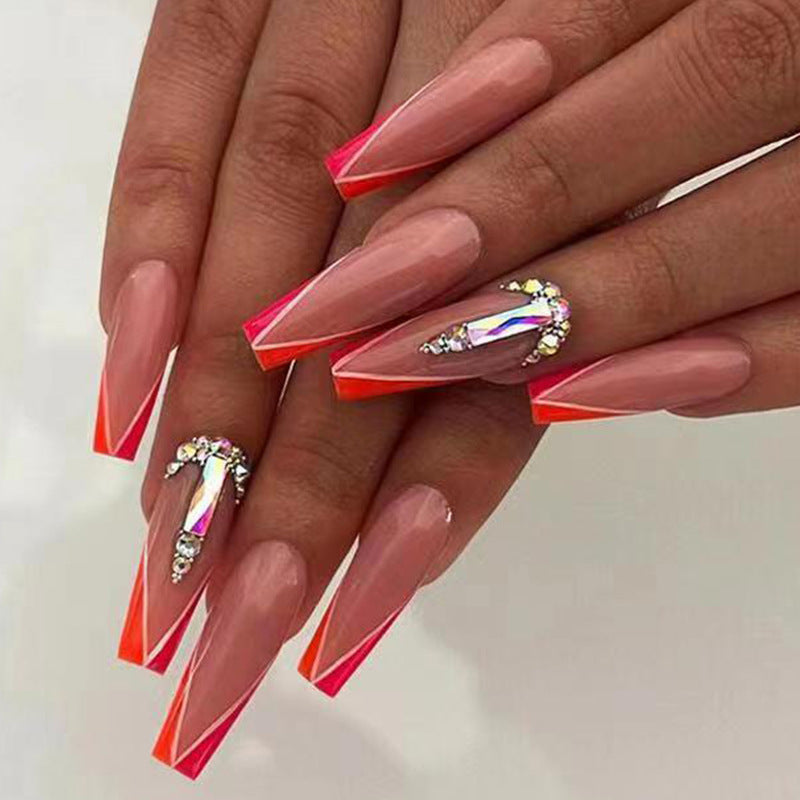 Acrylic nail tips with neon decoration Kalsten
