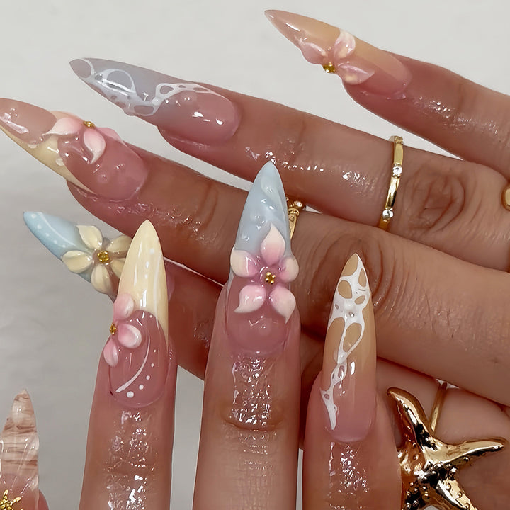 Premium Floral Art Press-On Nails Kalsten