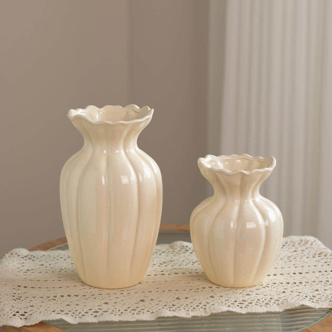 Elegant Flared Ceramic Flower Vase
