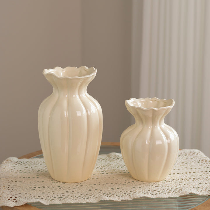 Elegant Flared Ceramic Flower Vase