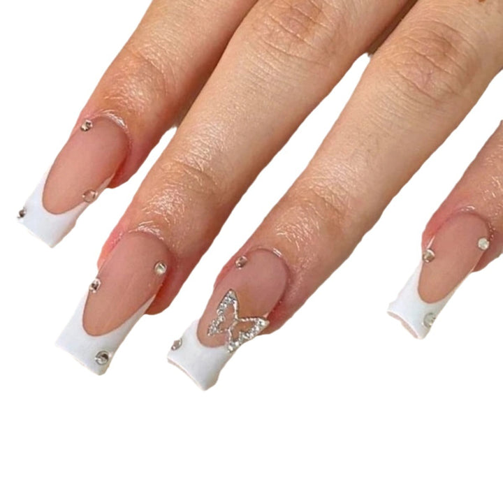 Elegant Stiletto Nail Extensions with Rhinestone Accents Kalsten