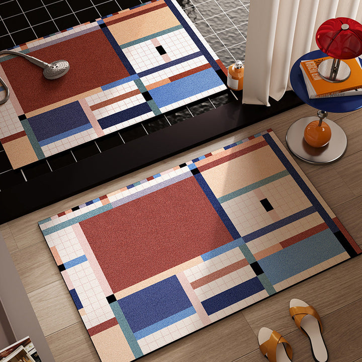 Geometric Pattern Non-Slip Bath Mat