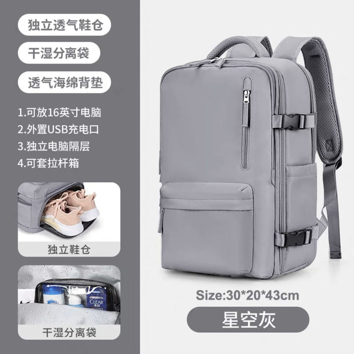Multifunctional Backpack With Separate Shoe Compartment And USB Charging Port Kalsten