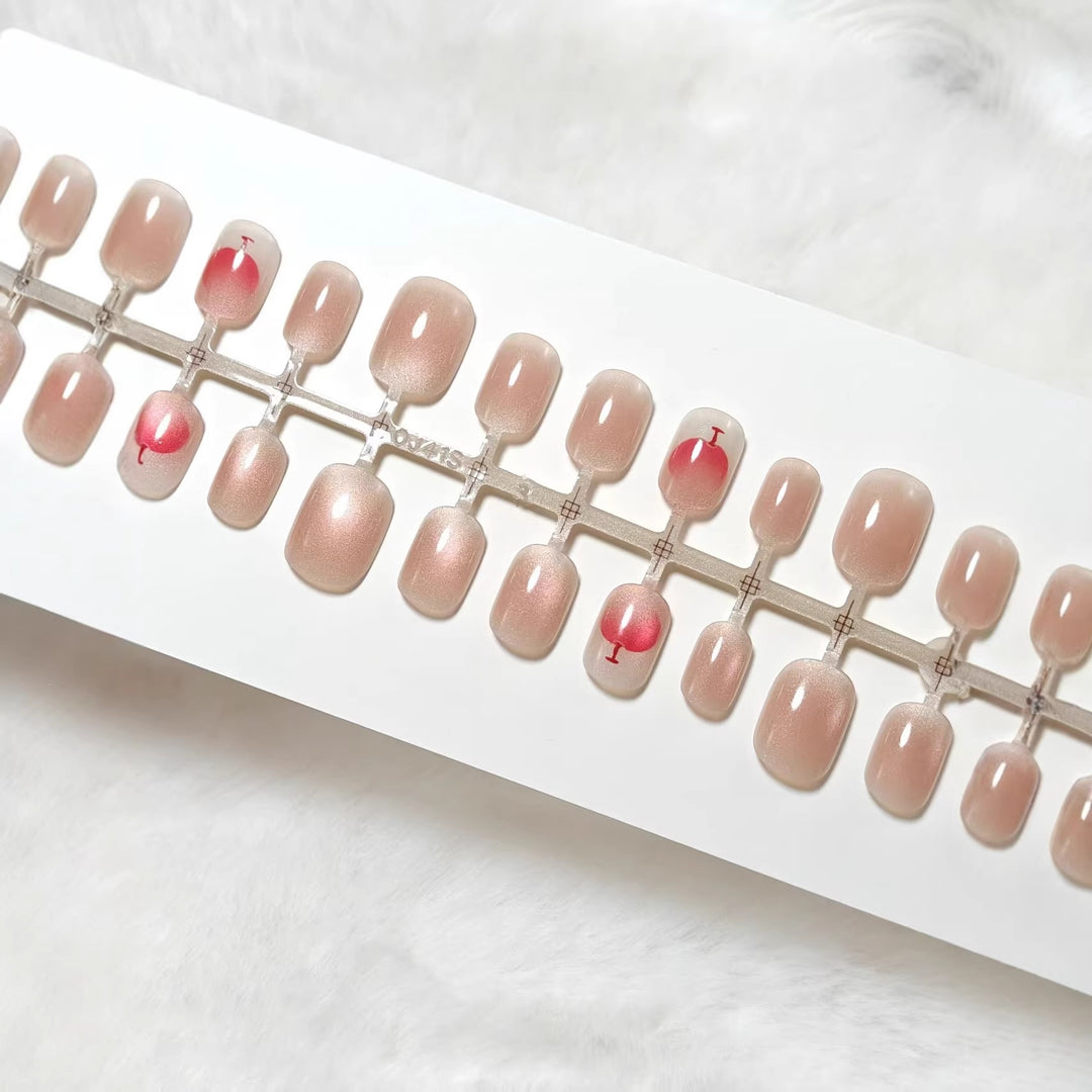 Artificial nails with elegant gradient and glitter accent design Kalsten