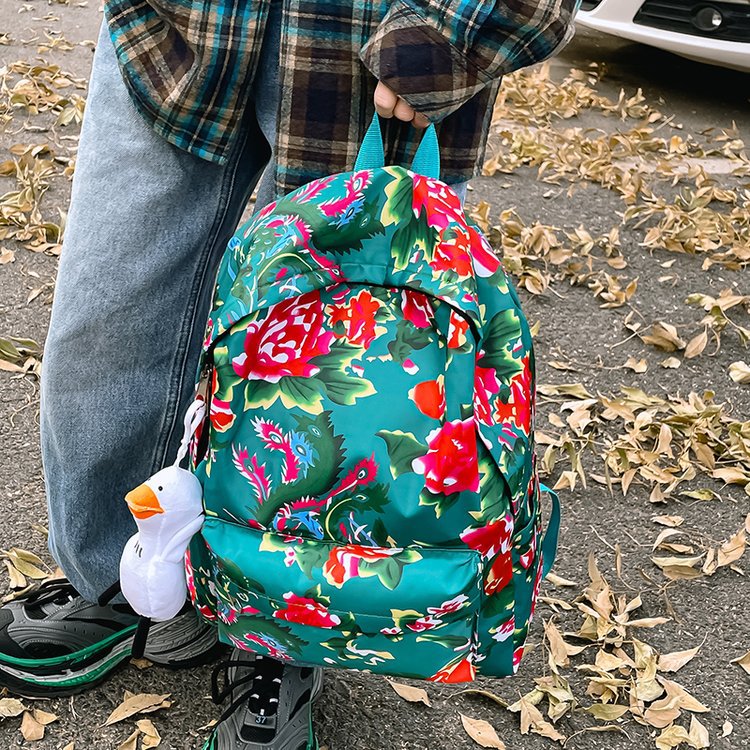 Leisure backpack with colorful floral pattern Kalsten