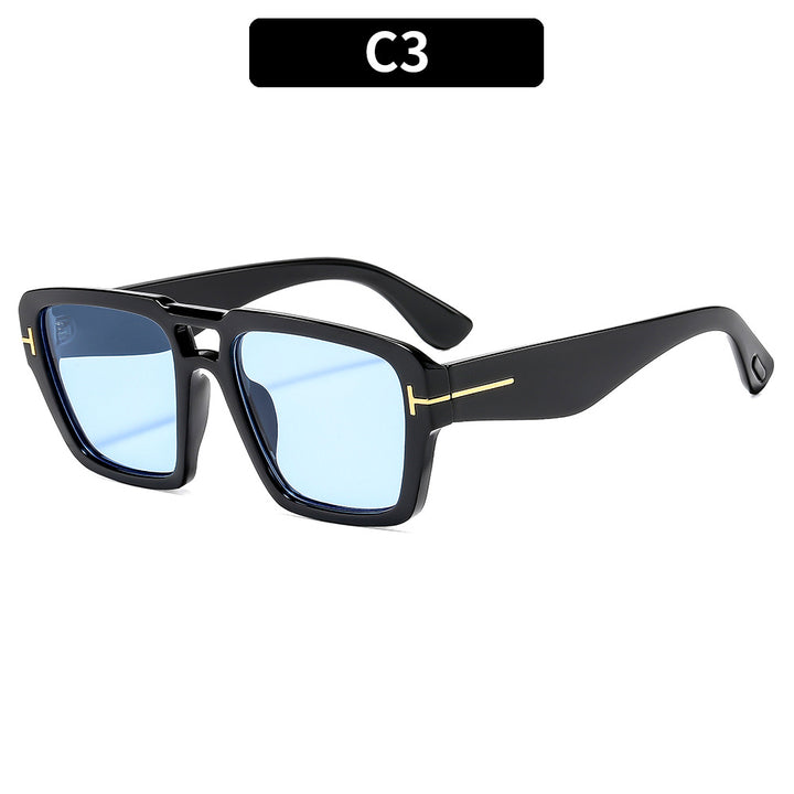 Oversized Square Sunglasses with Reflective Lenses