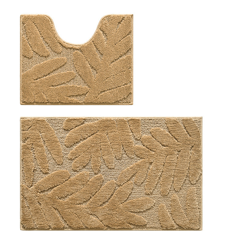 Elegant Leaf Pattern Bath Rug Set Kalsten
