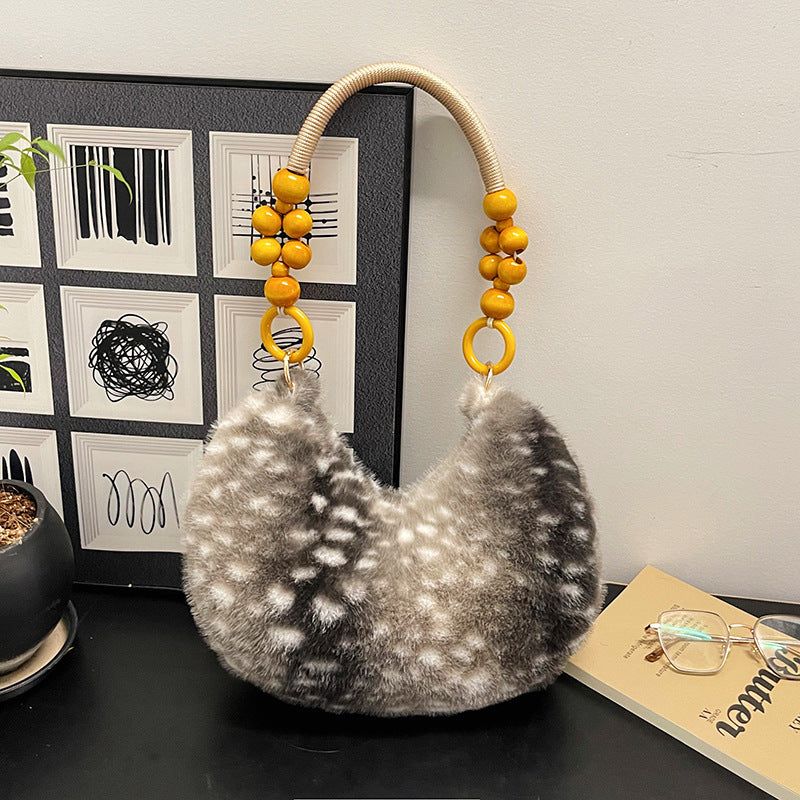 Plush Textured Handheld Handbag