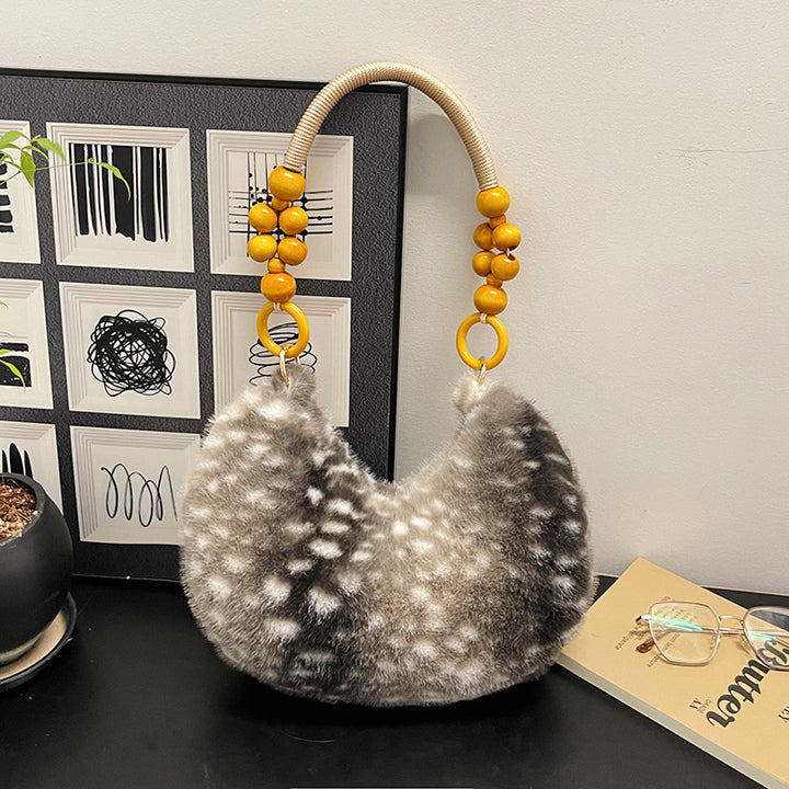 Plush Textured Handheld Handbag
