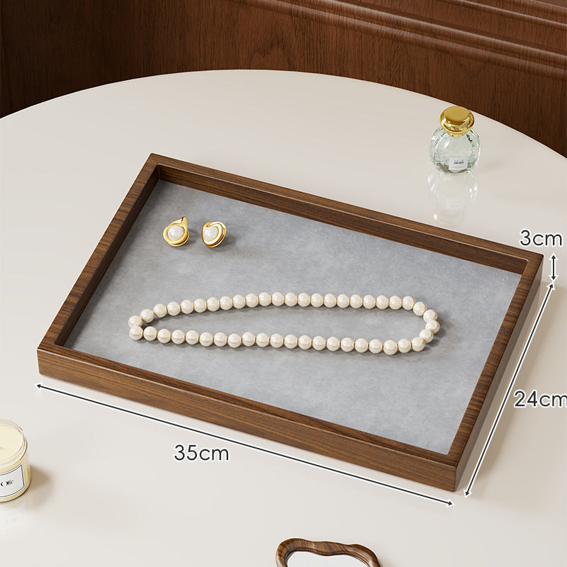 Twelve-Compartment Bamboo Jewelry Organizer Tray