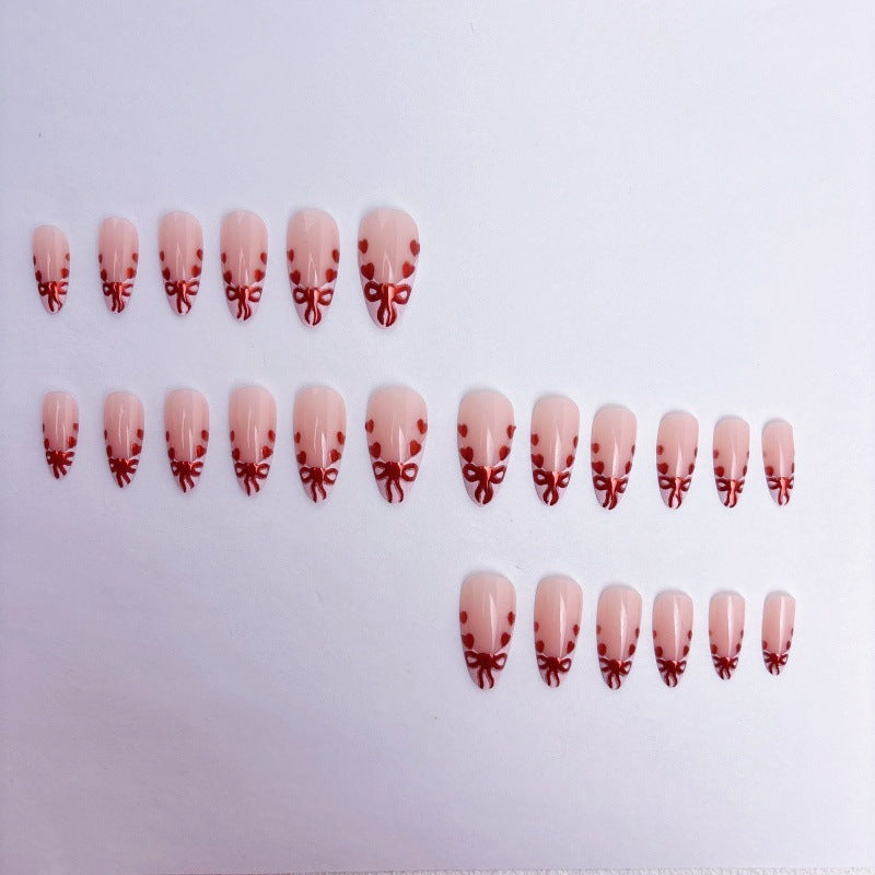 Premium Artificial Nails Set with Decorative Bows Kalsten