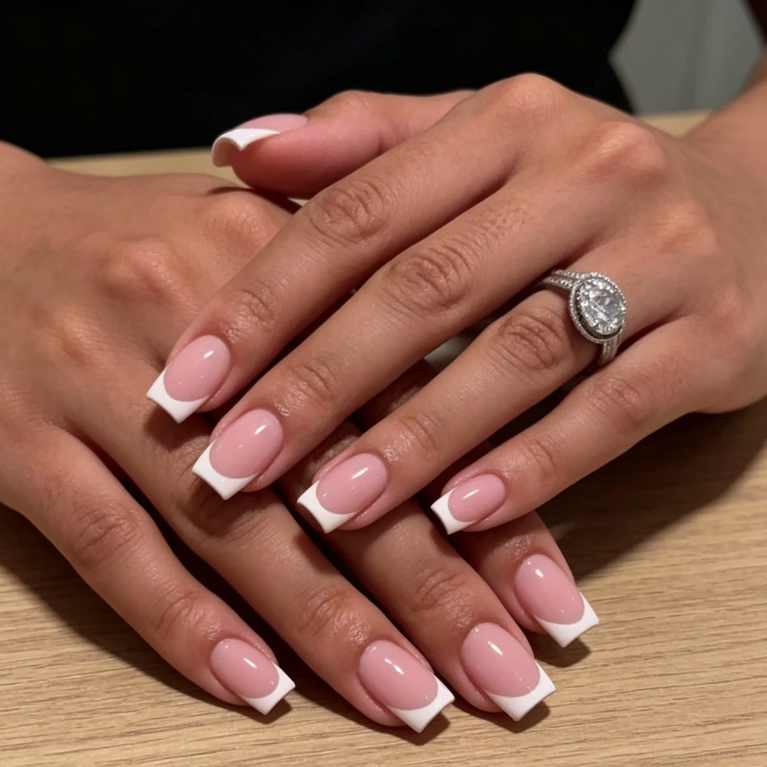 Classic French Tip Press-On Nail Set Kalsten