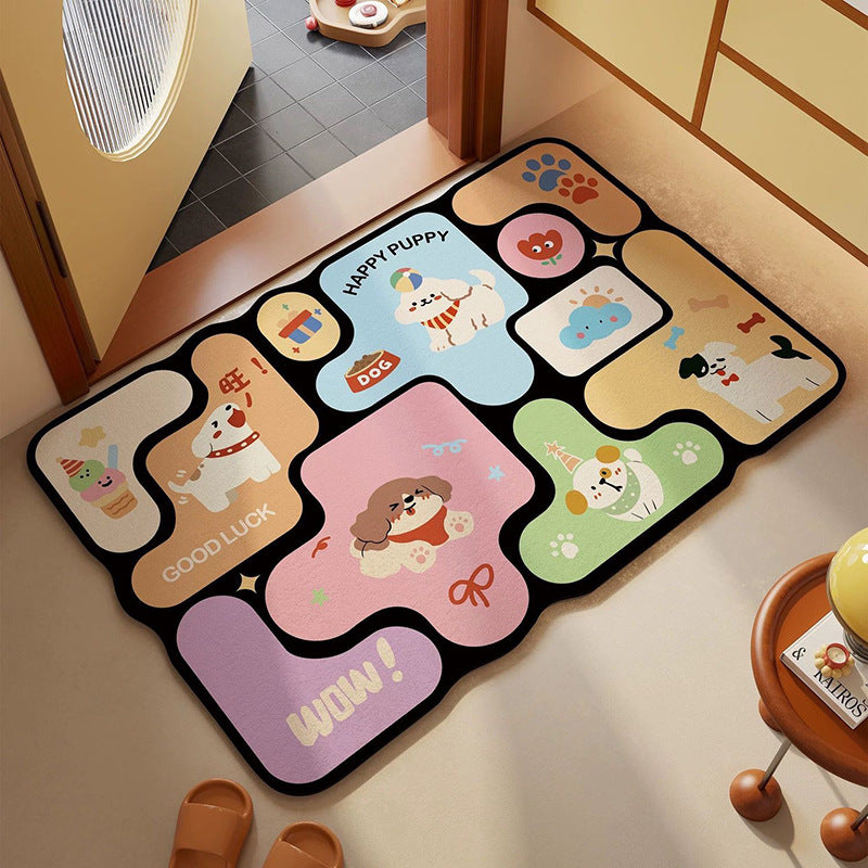 Playful Dog-Themed Area Mat