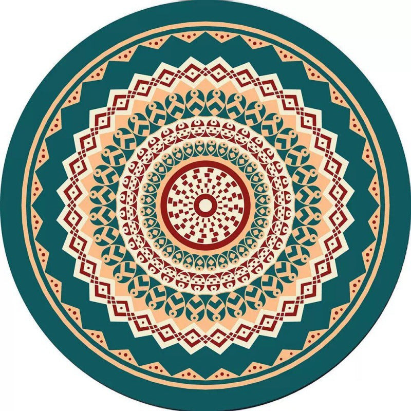 Circular Vintage Floral Area Rug Kalsten