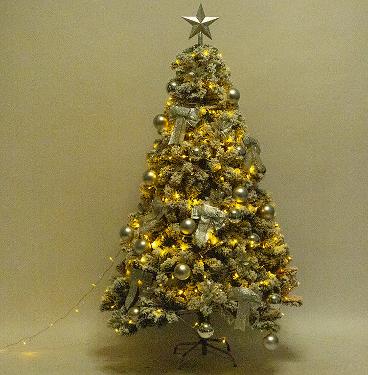 Premium Flocked Christmas Tree with Decorative Ornaments Kalsten