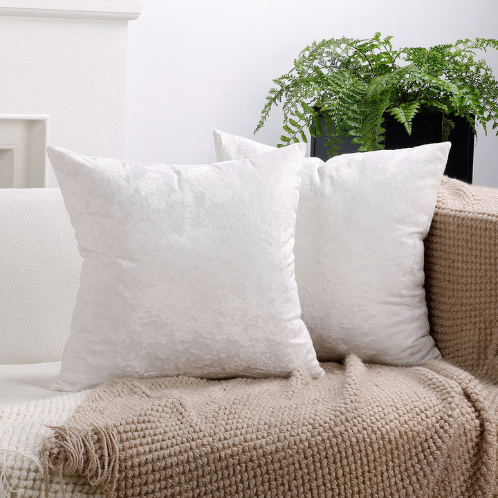 Square Crushed Velvet Decorative Throw Pillow Covers with Hidden Zipper