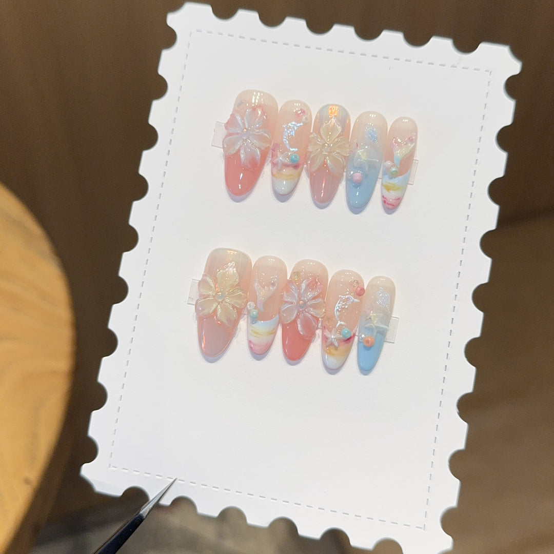 Artificial Flowers Nail Tips Kalsten
