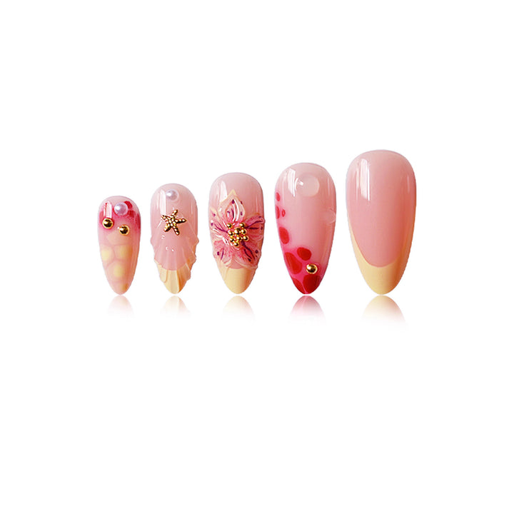 Floral 3D Press-On Nail Art Kalsten