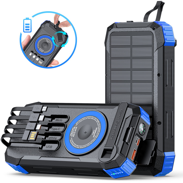 Wearable Solar Powerbank with Multifunctional Charging Cable Kalsten