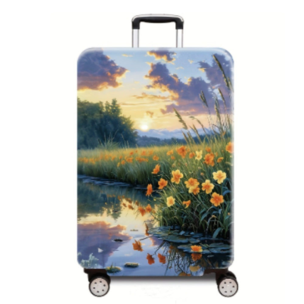 Women's Hard Shell Luggage with Enchanting Landscape Design Kalsten