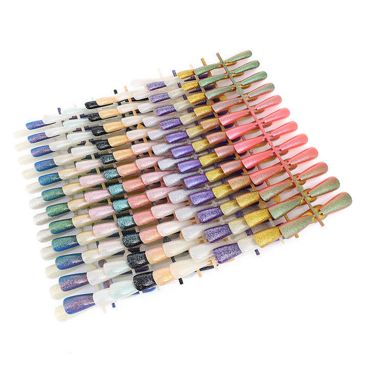 Nail art set with glitter and elegant transitions Kalsten