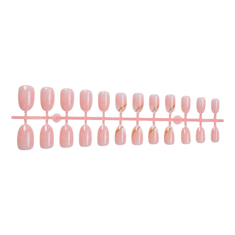 Premium Decorative Press-On Nail Set with Glitter and Gold Accents Kalsten
